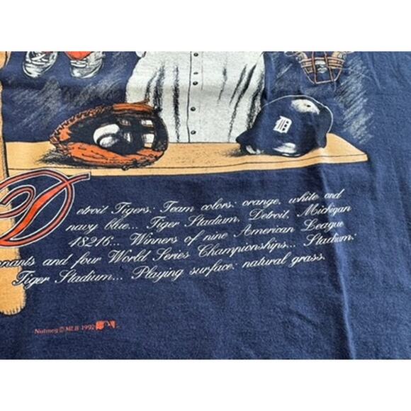"NUTMEG" VTG Y2K Detroit Tigers Graphic T-Shirt SZ M Baseball  Single Stitch Arm - Picture 3 of 10